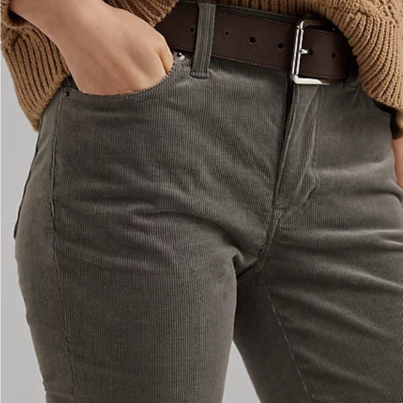 NWT Ralph Lauren Women’s Mid Rise Corduroy Straight Fit Grey Jeans Pants 14 - Picture 3 of 14